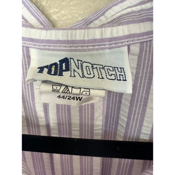 Vintage Top Notch‎ Womens Purple Blouse 44 short sleeve striped button polyester - Picture 3 of 6